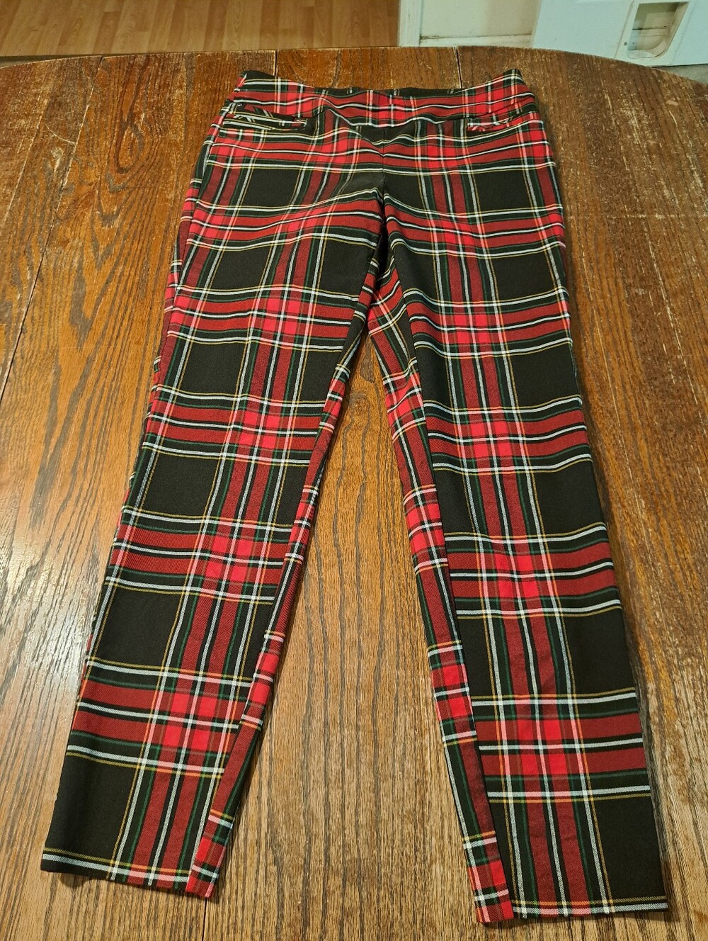 Size 10 C Est 1946 Red Green Yellow White Black Plaid Elastic Waist Pants Casual